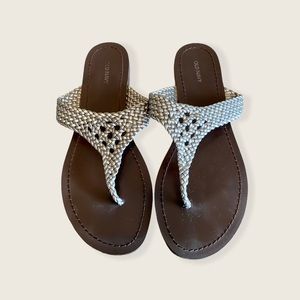 Old Navy Braided Faux Leather Flip Flops. Size 8!